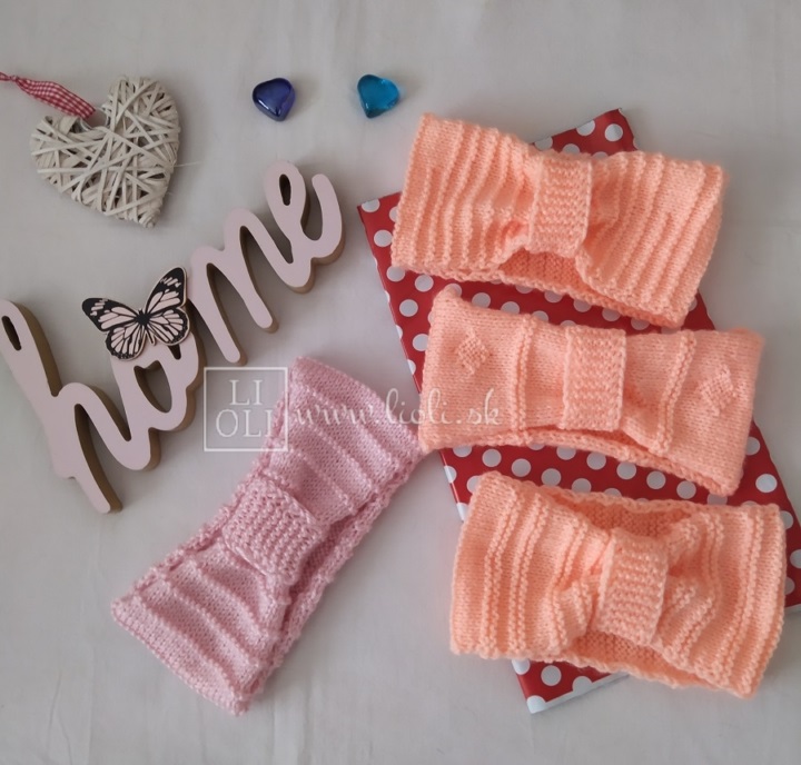 Dámska pletená handmade čelenka Apricot collection