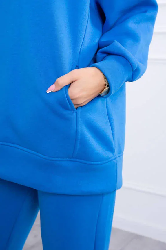 Zateplená oversize tepláková súprava kráľovská modrá
