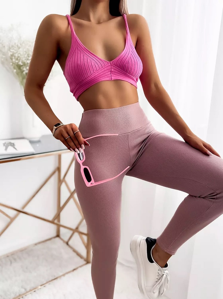 Rebrované staroružové legíny KASIA