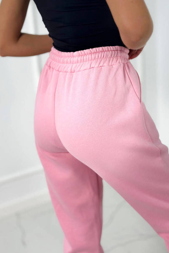 Zateplené oversize tepláky baby pink