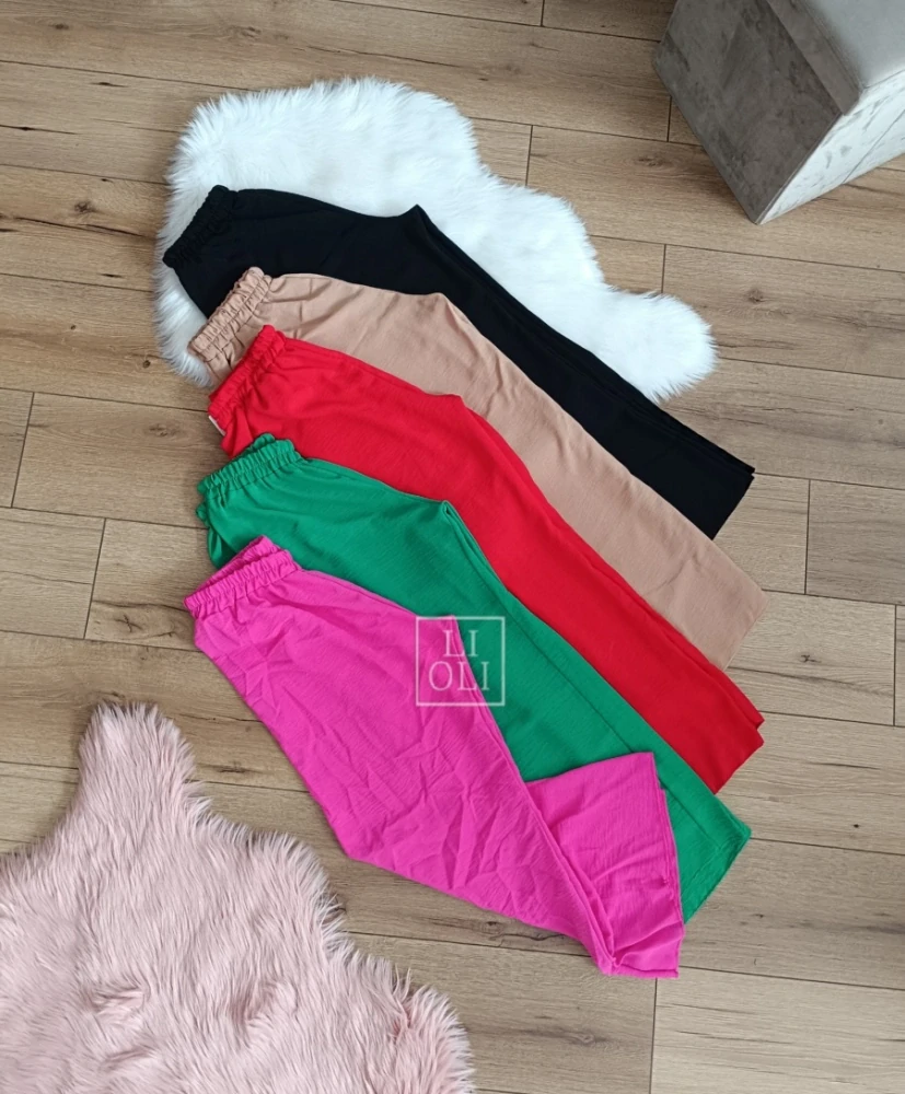 Široké camel viskózové nohavice INDI