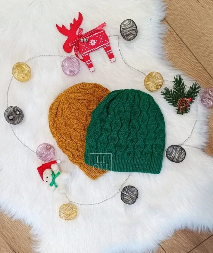 Dámska zelená pletená čiapka Roma