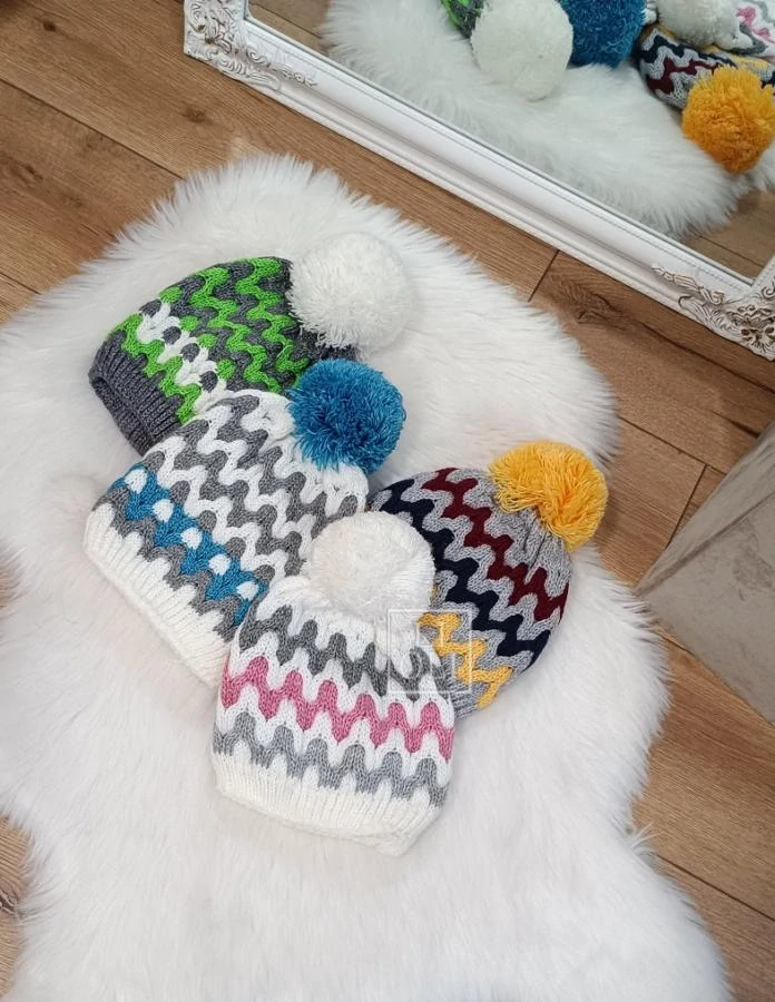 Zateplená sivo žltá dámska čiapka LAILA