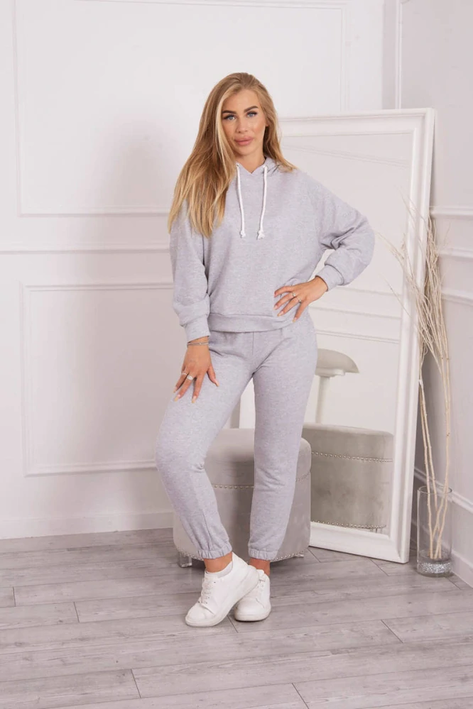 Bavlnená BASIC sivá súprava: mikina a tepláky
