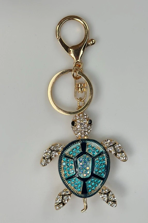 Dámska kľúčenka s príveskom Korytnačka modrá