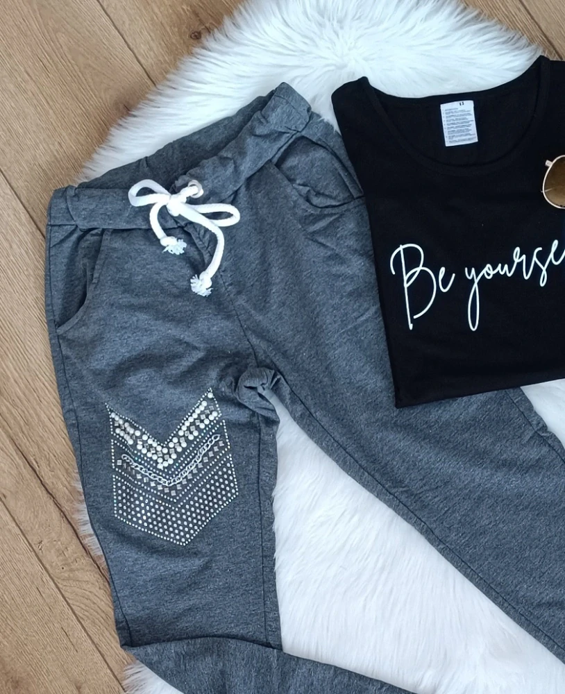 Dámske tepláky GIULIANNA grafitové