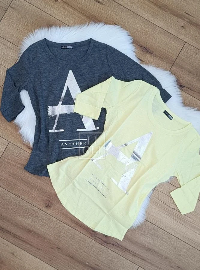 Dámske žlté tričko s 3/4 rukávom