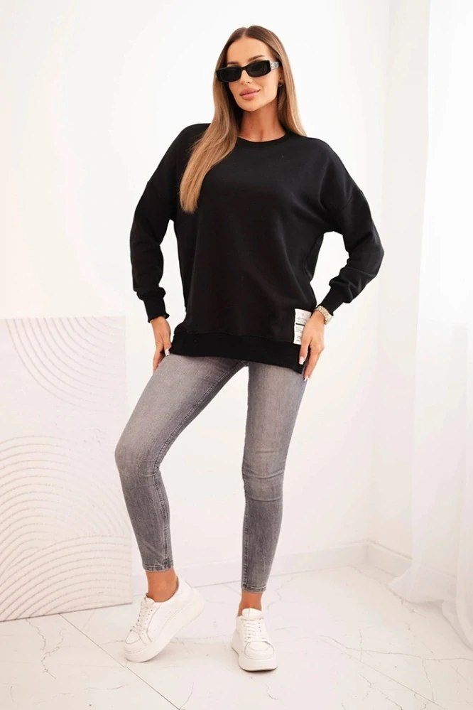 Dámska oversize mikina s nášivkou Famous black