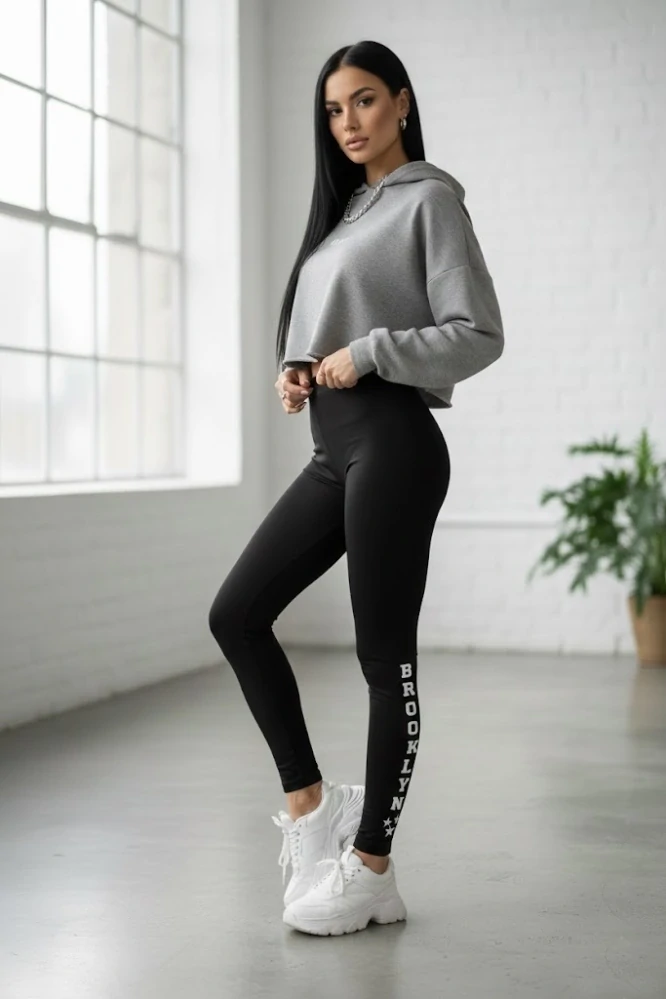 Legíny Brooklyn s vysokým pasom čierne