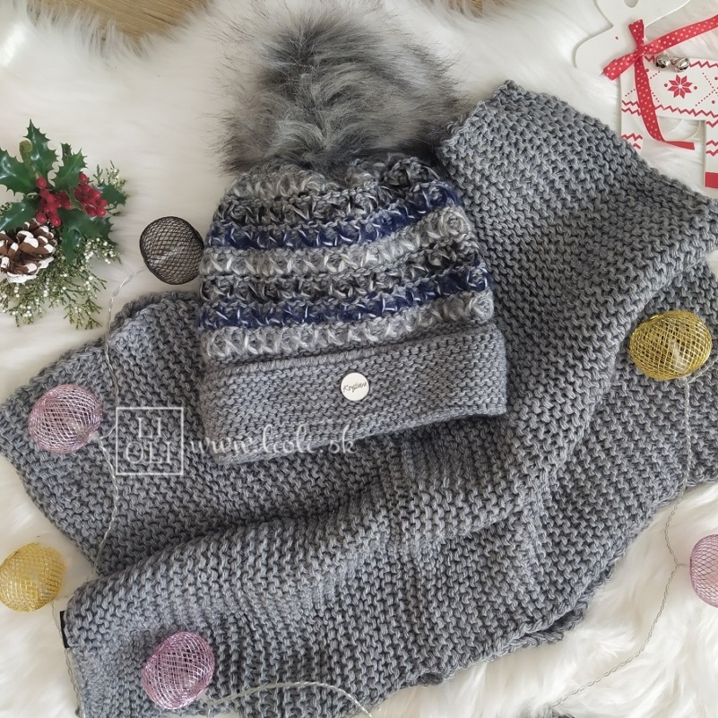 Dámska dvojfarebná zimná súprava NANA čiapka + šál