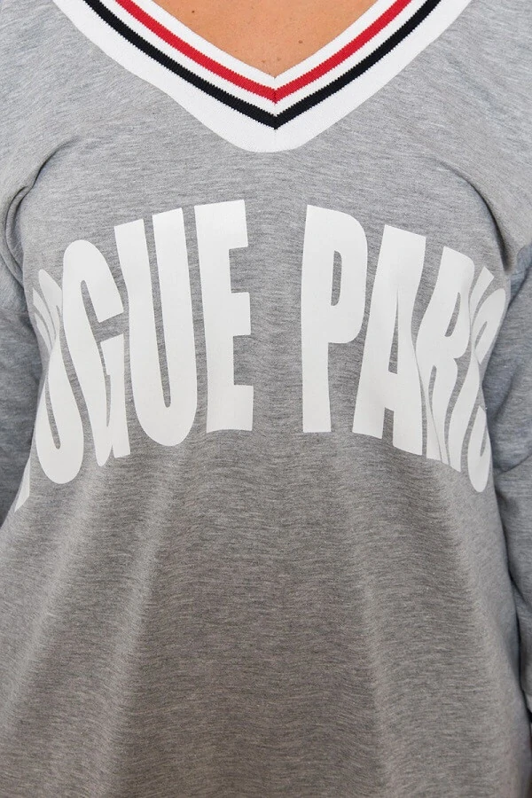 Dámske mikinové šaty Vogue Paris sivé