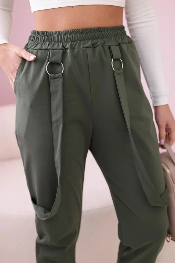 Dámske elastické nohavice VERONA khaki