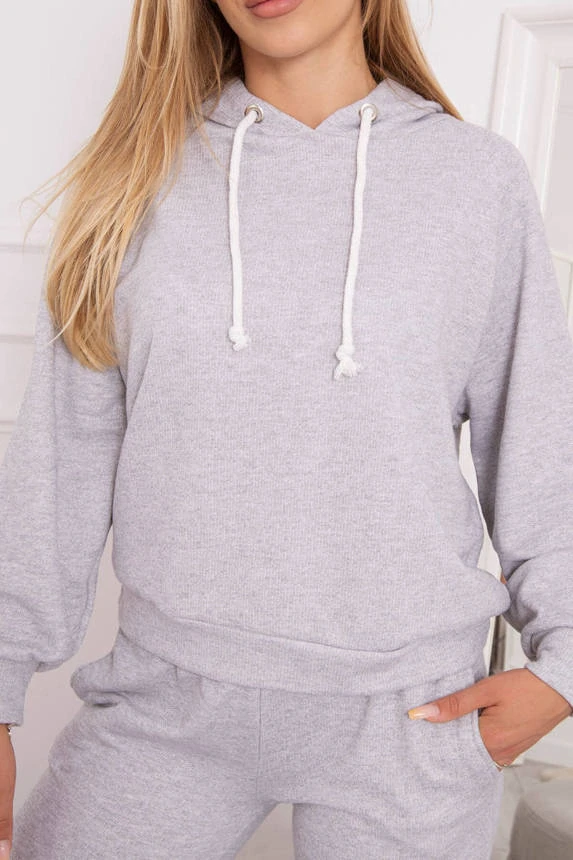 Bavlnená BASIC sivá súprava: mikina a tepláky