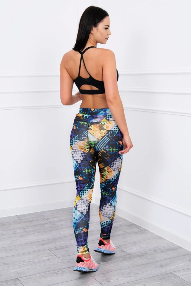 Dámske fitness joga legíny modré