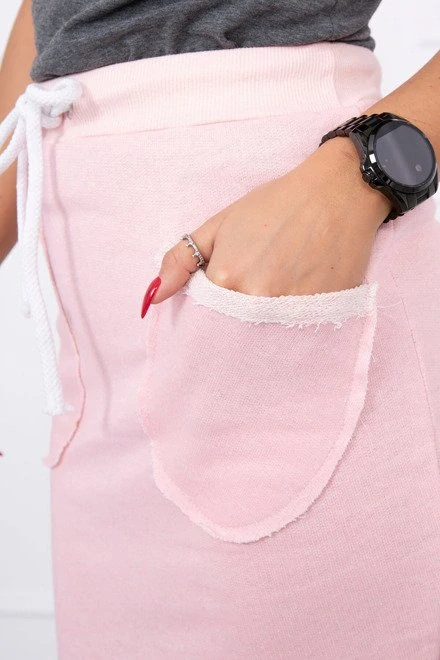 Dámska svetlo ružová sukňa s vreckom MARA