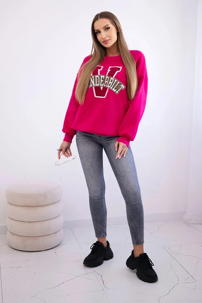 Dámska fuchsiová zateplená oversize mikina Vanderbilt
