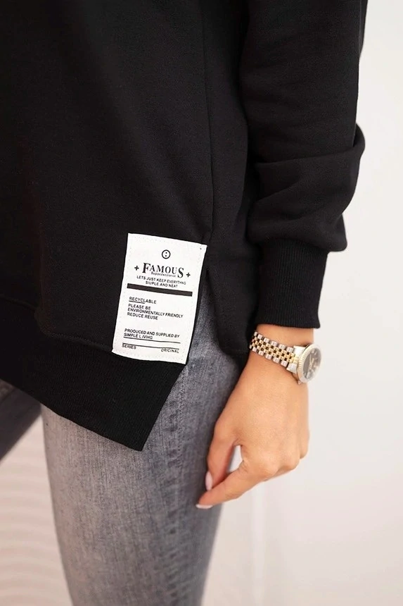 Dámska oversize mikina s nášivkou Famous black
