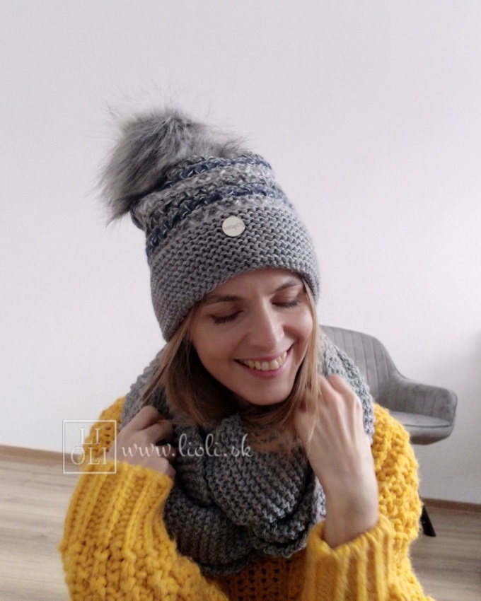 Dámska dvojfarebná zimná súprava NANA čiapka + šál