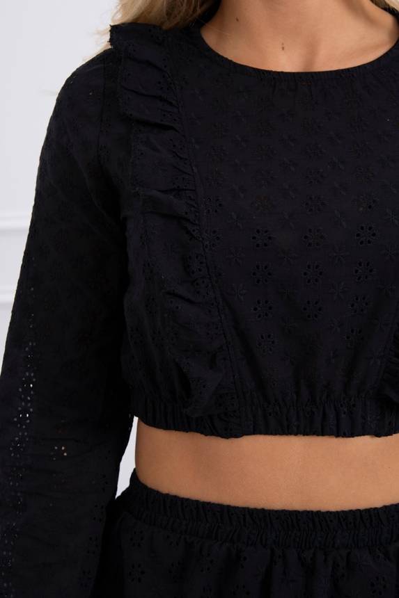 BOHO dámska čierna súprava - sukňa + top