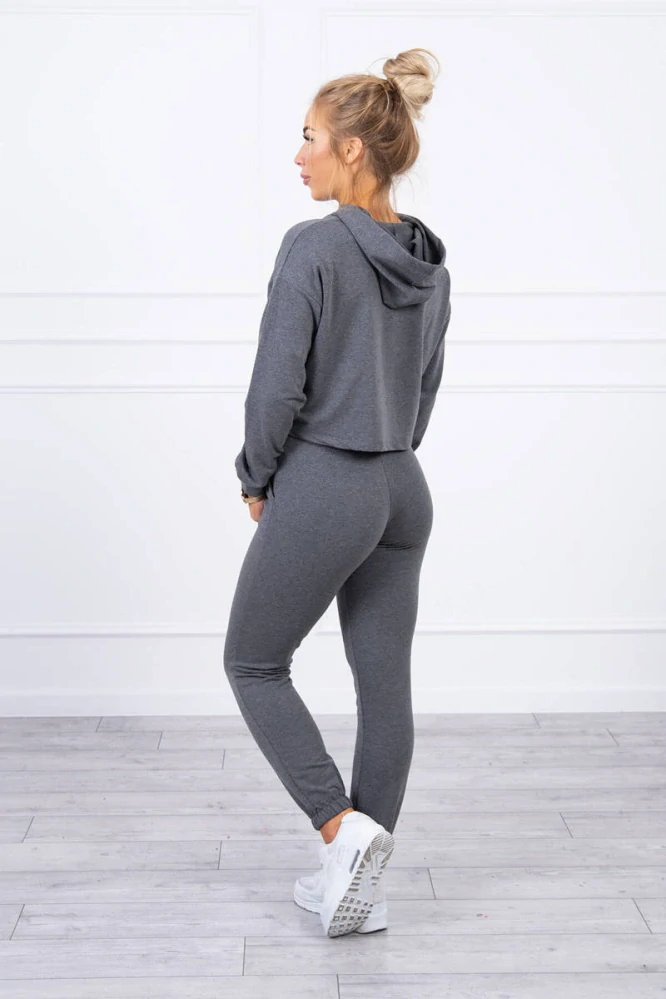 Dámska grafitová NASA súprava s crop mikinou