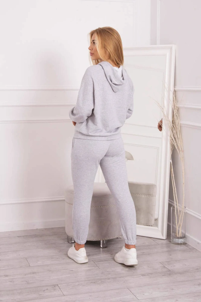 Bavlnená BASIC sivá súprava: mikina a tepláky
